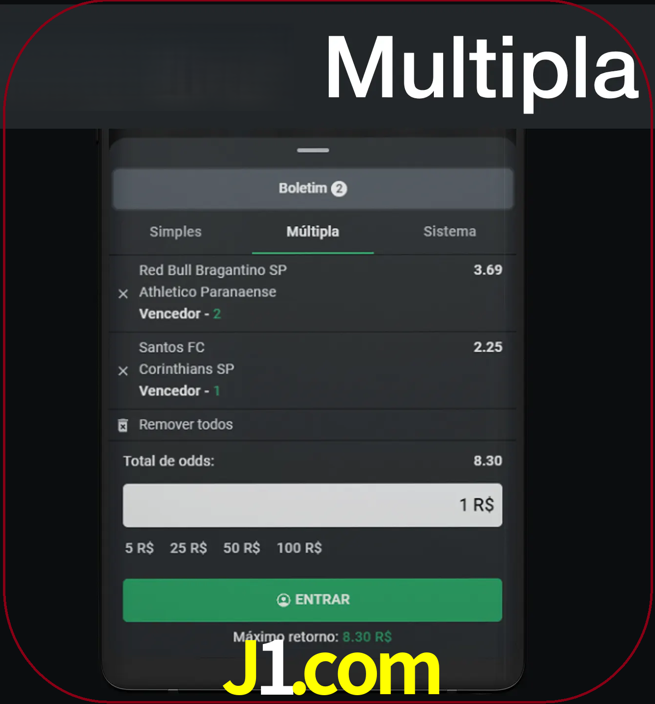 Faça apostas mais valiosas com mais de duas apostas.