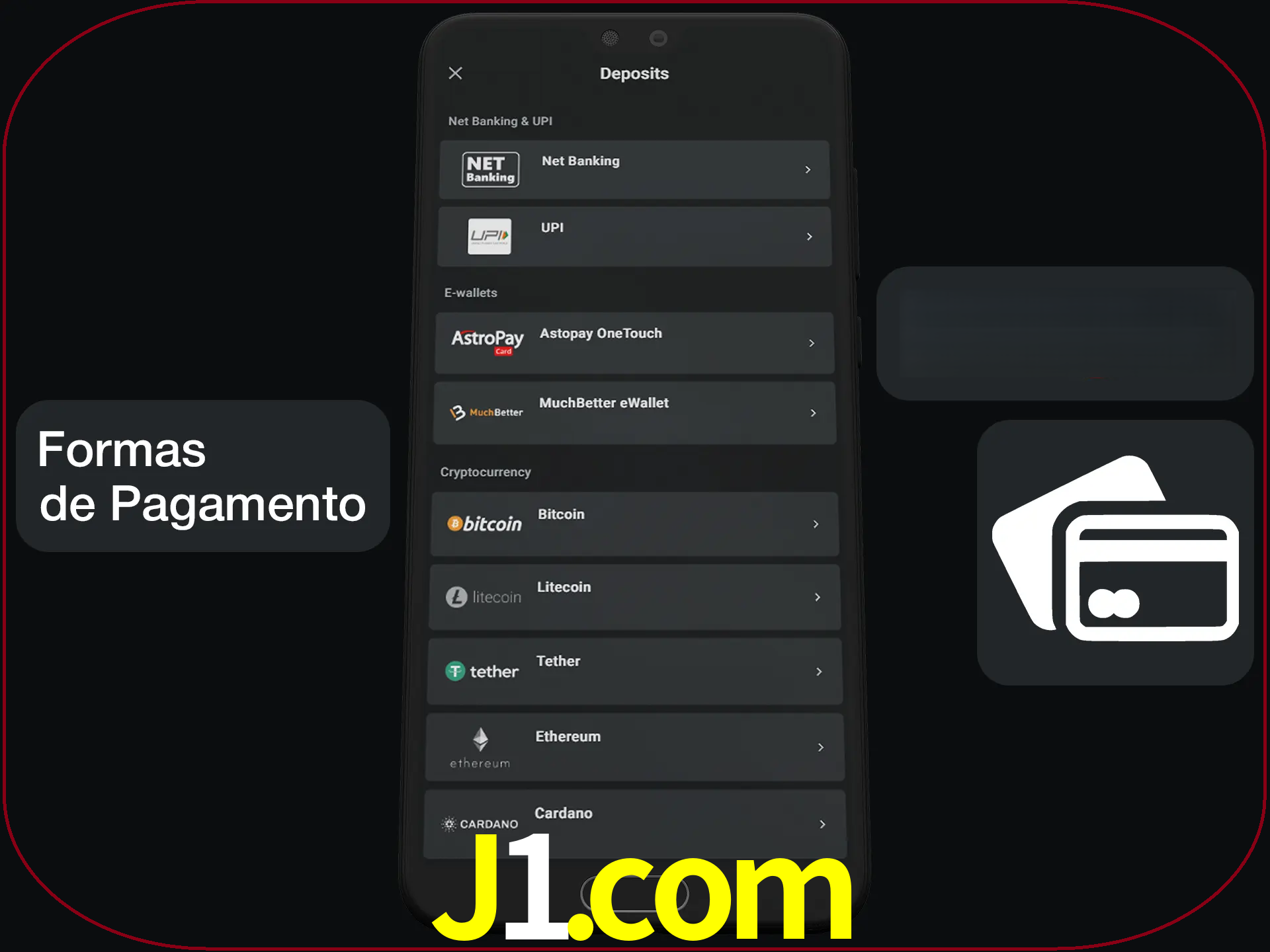 Escolha a forma de pagamento de sua preferência.