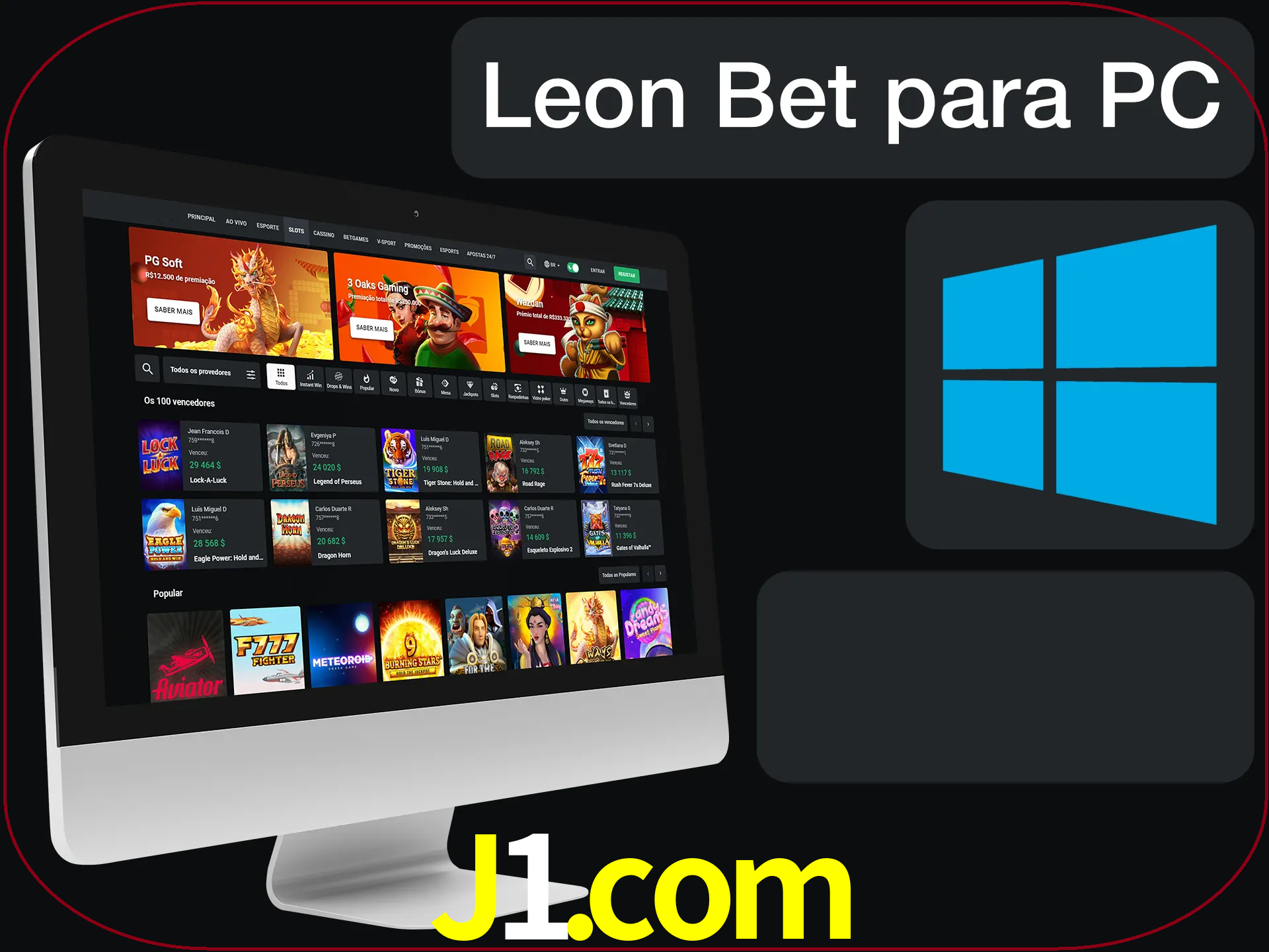 Aposte e jogue em nosso cassino usando o PC.