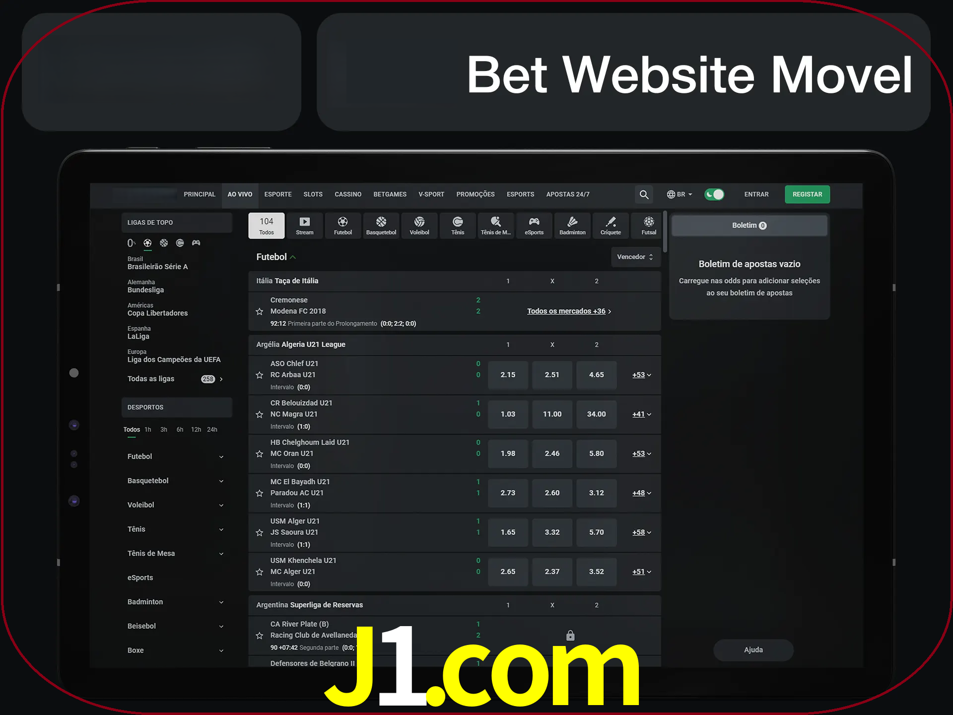 Use nosso website em qualquer dispositivo.