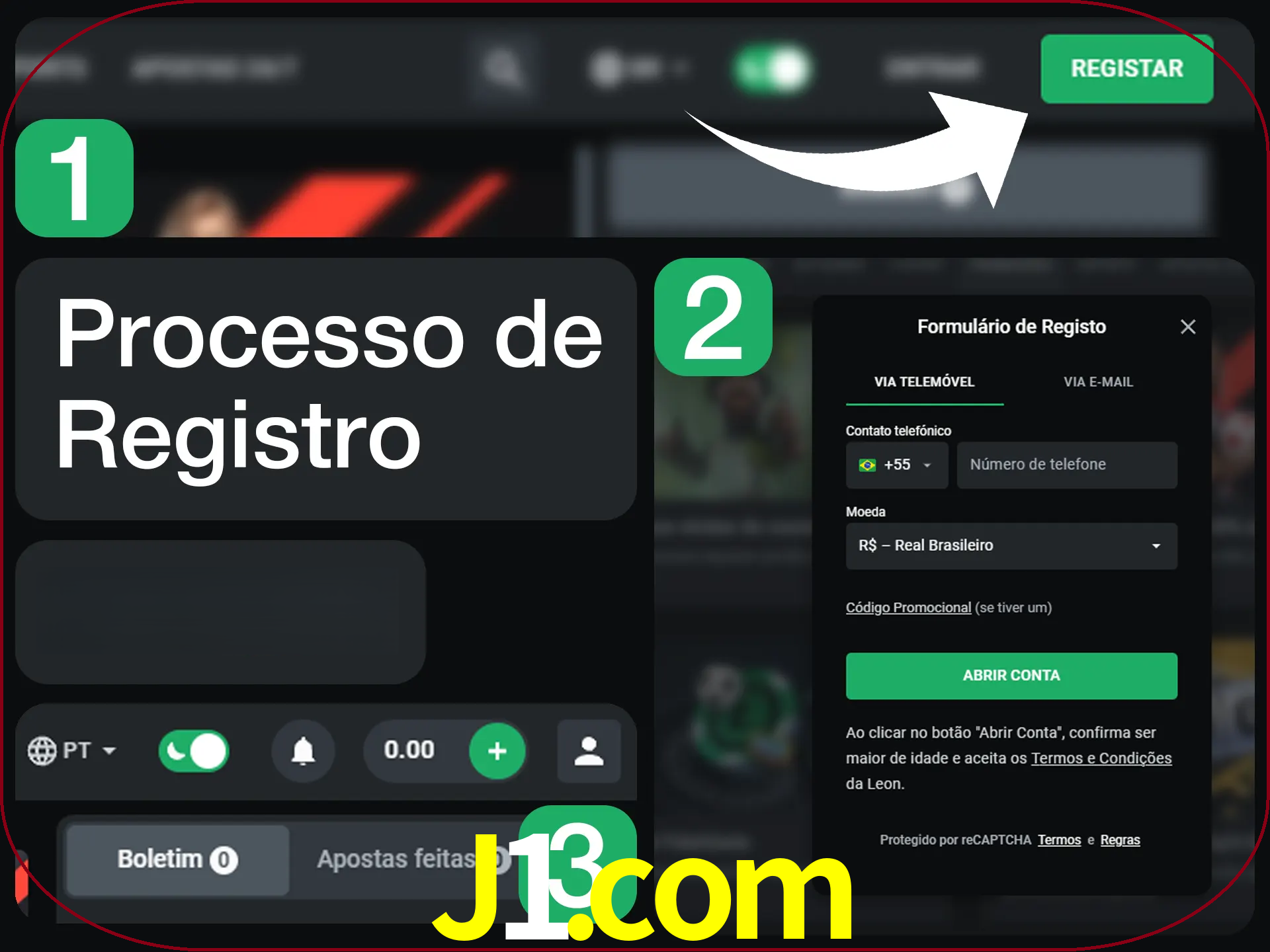 O processo de registro na LeonBet é simples.