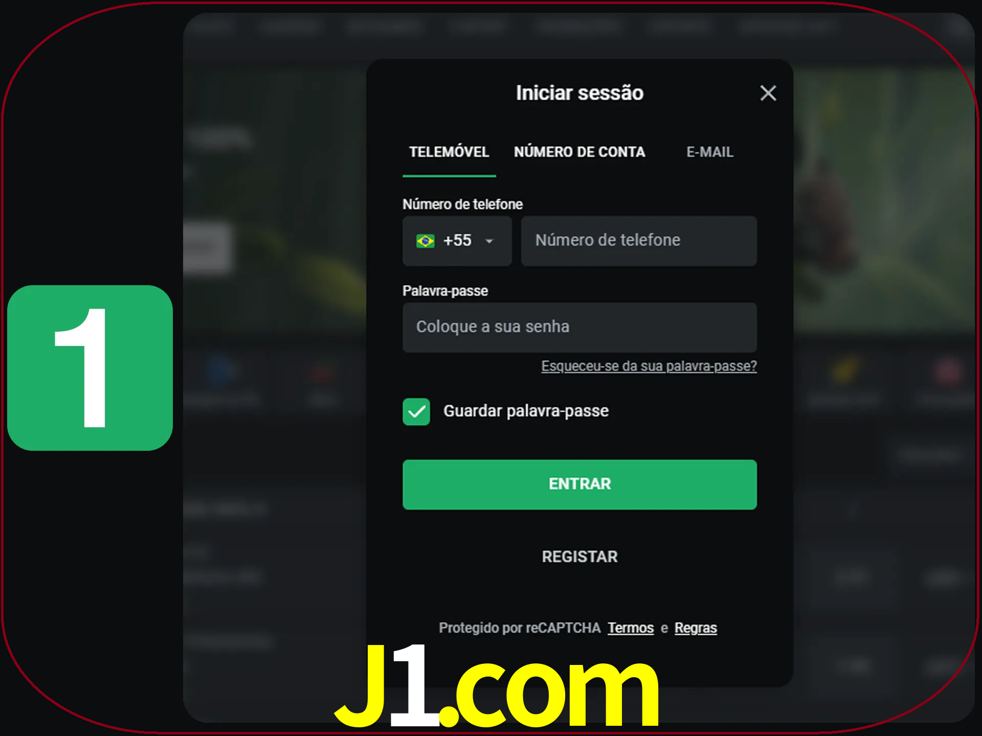 Clique no botão Entrar.